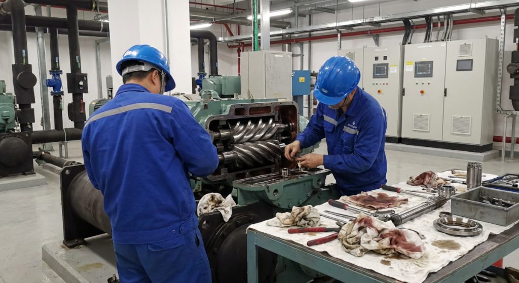 proses overhaul kompresor screw chiller